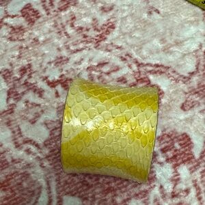 Rustic Cuff Yellow and Cream Snakeskin Cuff Bracelet